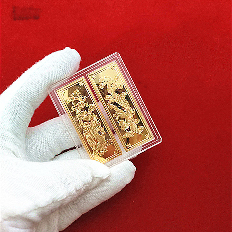 龙凤呈祥婚庆古典结婚礼品仿真金条新房装饰 明清婚房摆设品动物