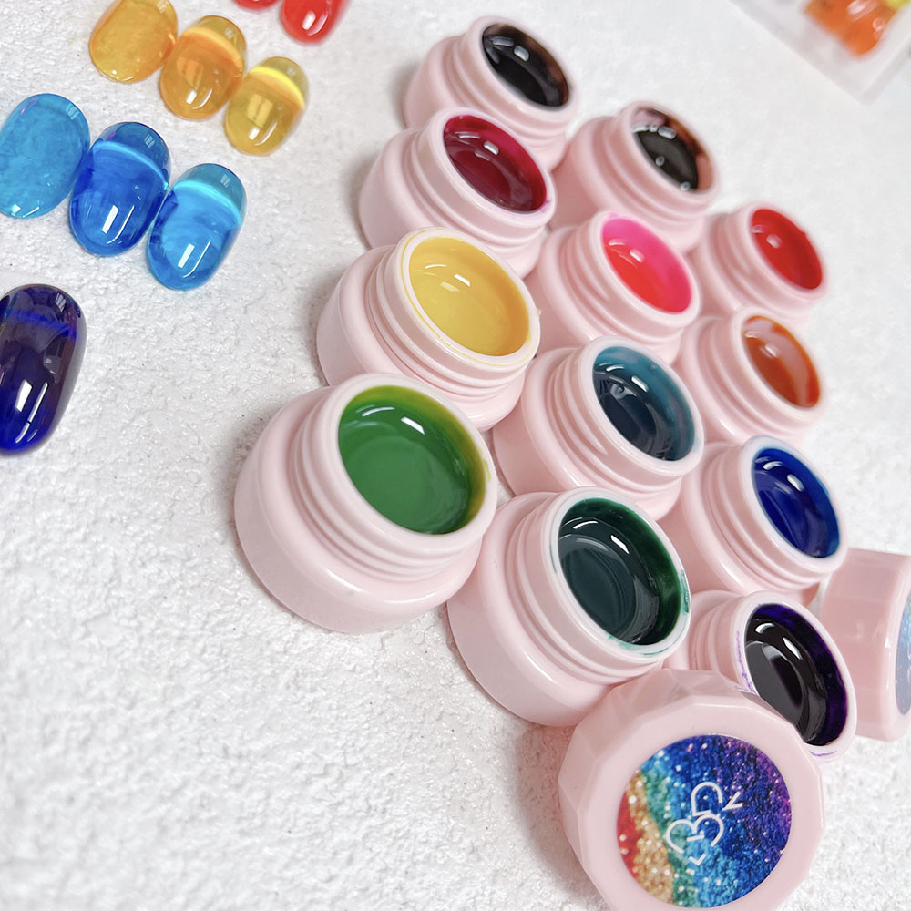 日式美甲店专用罐装胶指甲甲油胶moos琥珀色甲油胶琥珀琉璃甲系列