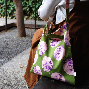 Liberty塔纳棉春夏斜挎包复古文艺帆布袋氛围感花朵艺术油画布袋