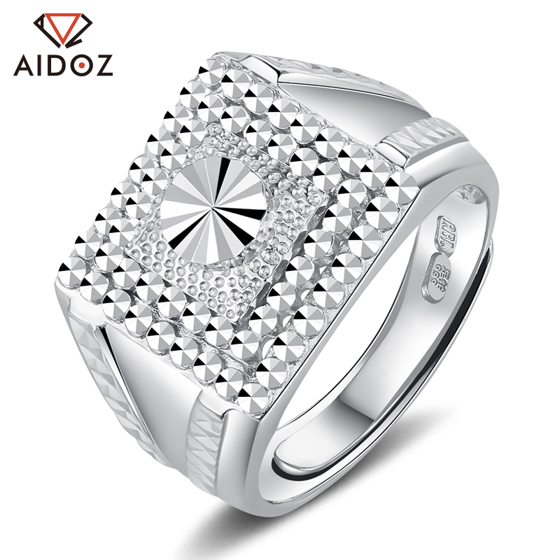 铂金pt999戒指男士款 正品白金仿钻石效果男戒老板素戒指环定制