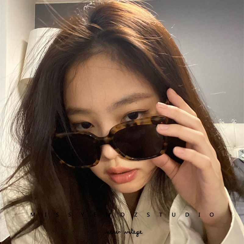 jennie同款kuku方框墨镜2020新款女街拍大脸显瘦防紫外线太阳眼镜