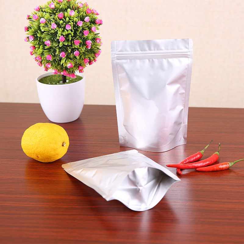 塑料袋自立铝箔袋自封食品袋锡纸大号袋茶叶礼品袋红枣纯铝包装袋