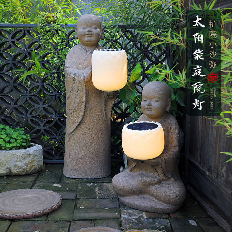 新中式太阳能庭院灯户外造景防水装饰灯自动感应灯小院创意光控灯