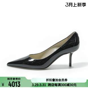 JIMMY CHOO 经典款女士JC 徽章装饰漆皮高跟鞋 301459