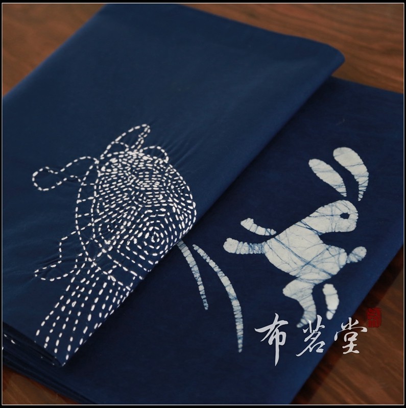 布茗堂 手工刺子绣纯棉尖角桌旗茶席多种刺绣图案贴布工艺礼品