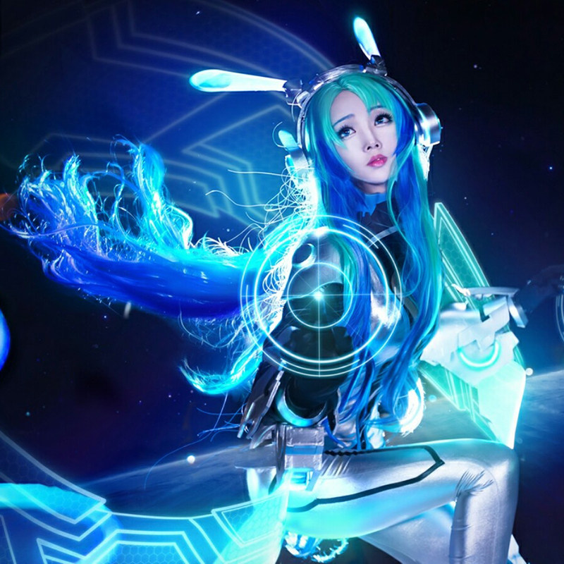 现货萌香家 王者荣耀cos 貂蝉 逐梦之音 渐变色微卷cosplay假发