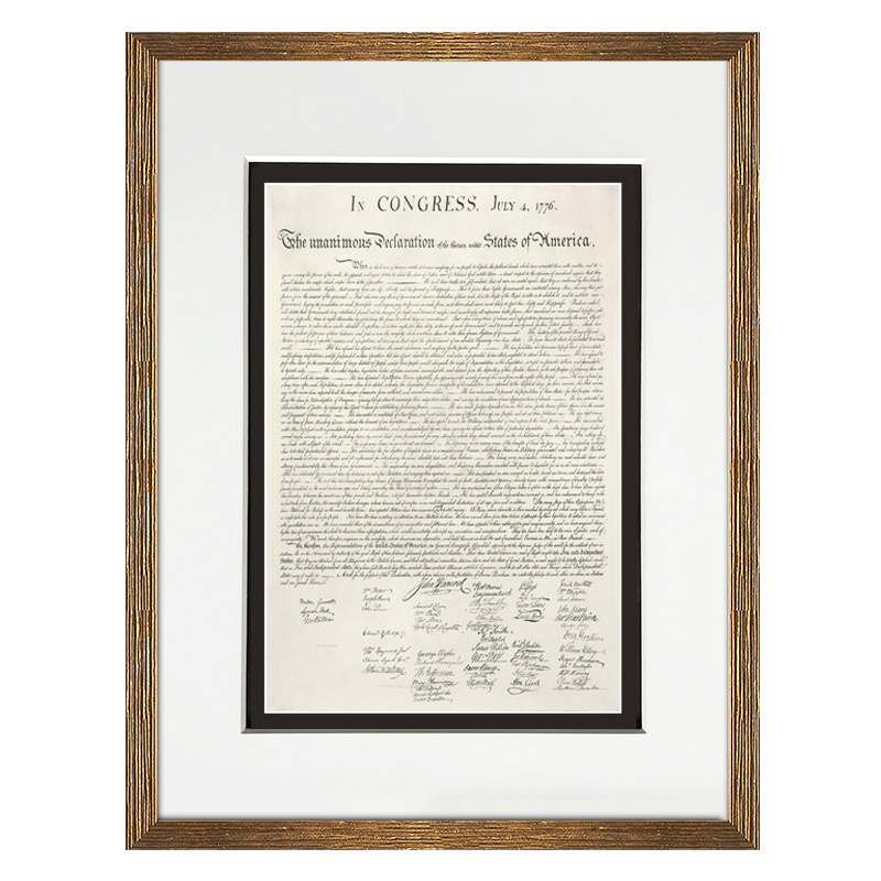 《独立宣言》 小众文艺手稿装饰画复古英文书信挂画书房高档壁画