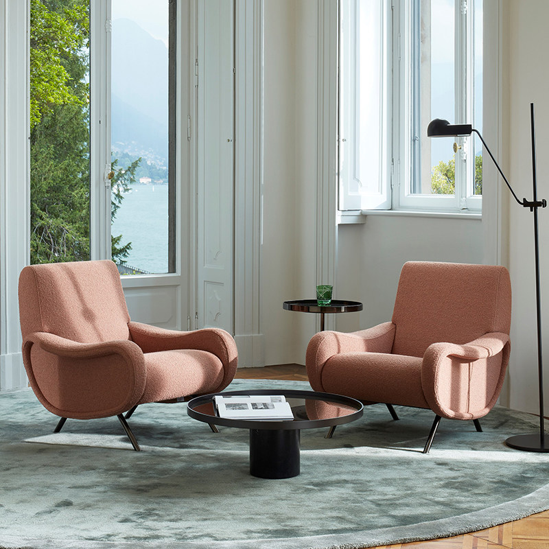 设计师休闲单人沙发椅客厅阳台轻奢沙发单椅意式休闲椅子/cassina