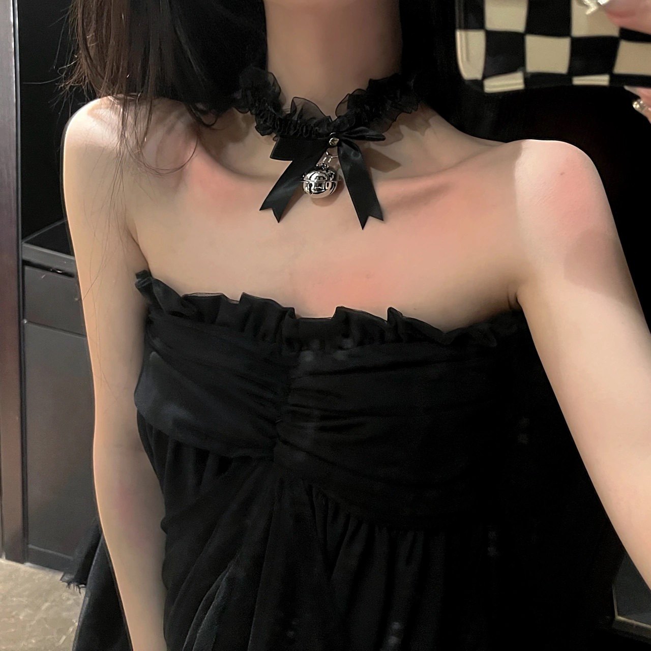 8choker黑色蝴蝶结皮绳项链女短款锁骨链字母5脖颈链ins潮网红项圈已