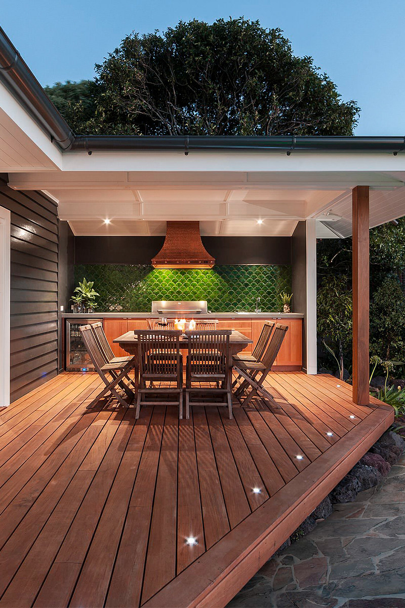 印尼菠萝格防腐木地板板材室外阳台露台户外庭院花园园林设计安装