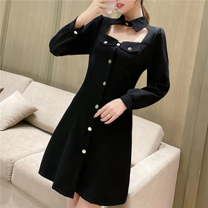 Real shooting large size women's clothing， minority design， thin temperament， long skirt， French gentle dress， women's d