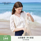秋水伊人法式独特衬衫2025秋季新款女士高级气质夏季白色短袖上衣