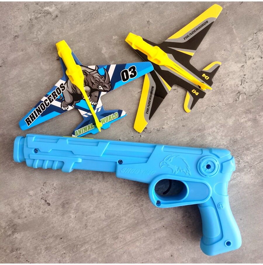 弹射泡沫飞机玩具枪n32