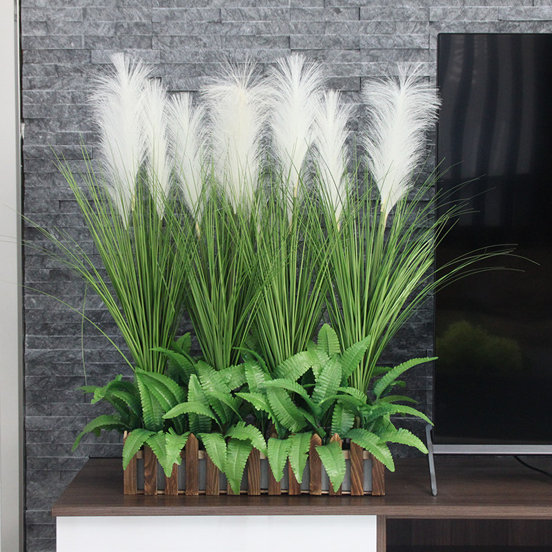 民宿装饰摆件创意服装店绿植装饰店铺橱窗装饰摆件落地仿真芦苇草