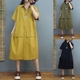 韩版POLO领中长款衬衫裙女 2022年夏季新款宽松休闲大口袋连衣裙