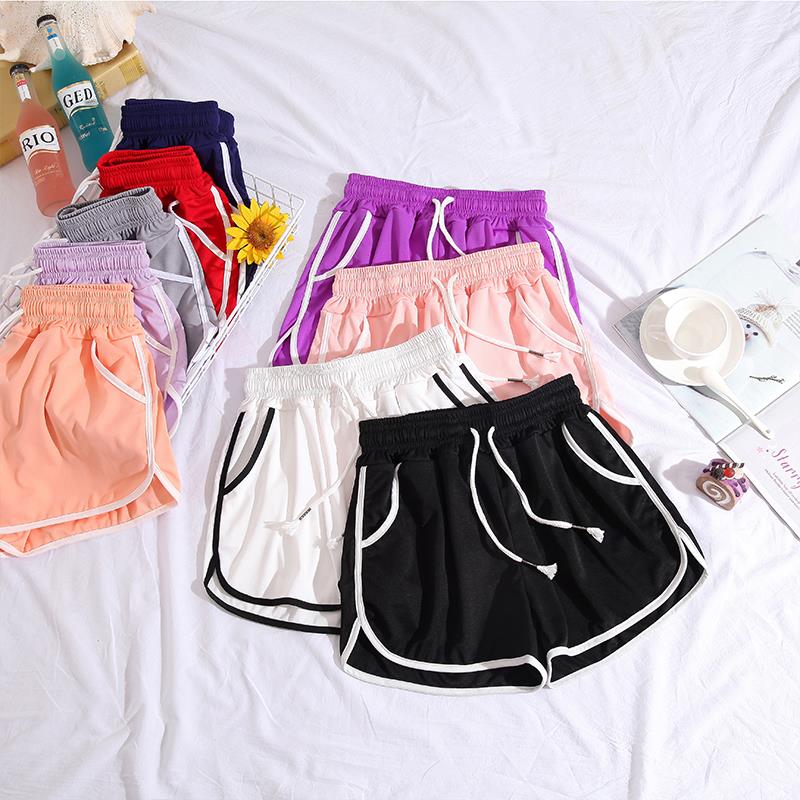 健身跑步运动短裤女夏季新款学生2019韩版宽松阔腿高腰居家睡裤女|msdalam kategori Butik wanita / wanita, seluar, seluar santai - dari Buy2taobao.com untuk memberikan perkhidmatan ejen Taobao profesional membeli