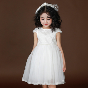 女童夏装白色公主裙子夏季新款儿童洋气可爱蓬蓬纱礼服连衣裙夏