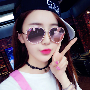 墨镜女韩版潮街拍粉色开车偏光太阳镜女防紫外线圆脸网红款偏光镜