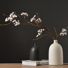 现代简约黑白色陶瓷花瓶 美式日式禅意家居装饰品摆件 样板间摆设