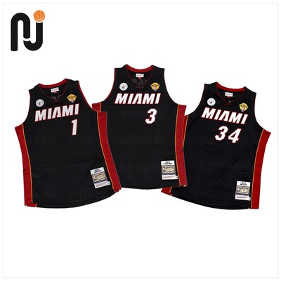 mitchell&ness mn 韦德/波什/雷阿伦 13年热火总决赛球员版au球衣
