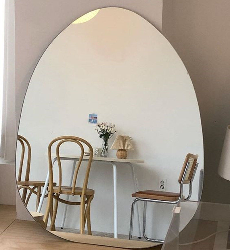 韩国ins落地穿衣镜网红服装店试衣镜异形装饰镜卧室民宿自拍镜子