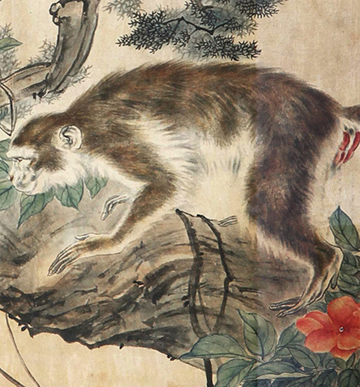 带出版 刘奎龄《猴戏图》 2016年是中国传统猴年,买猴封侯