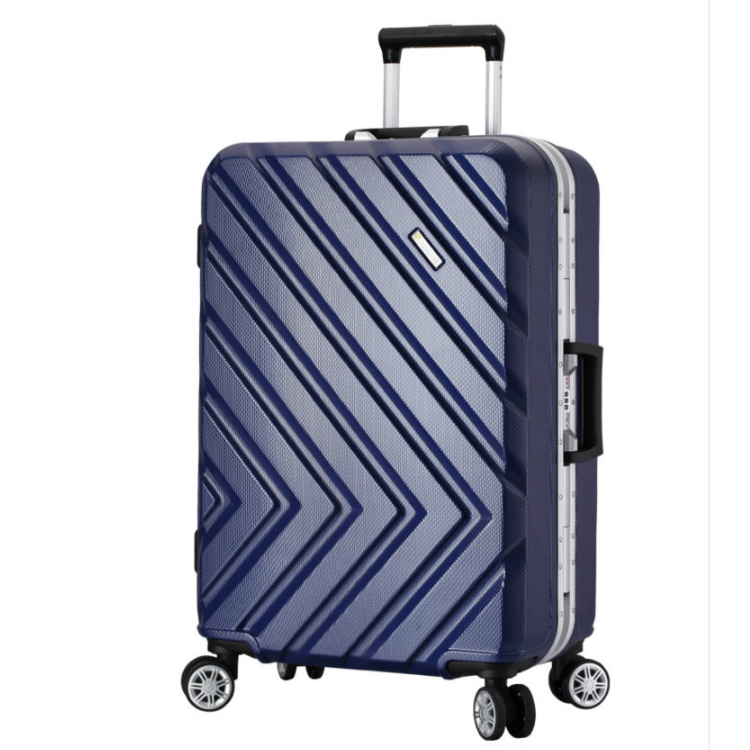 凌秀铝框拉杆箱万向轮静音行李箱轻便大容量高颜值时尚蓝色旅行箱
