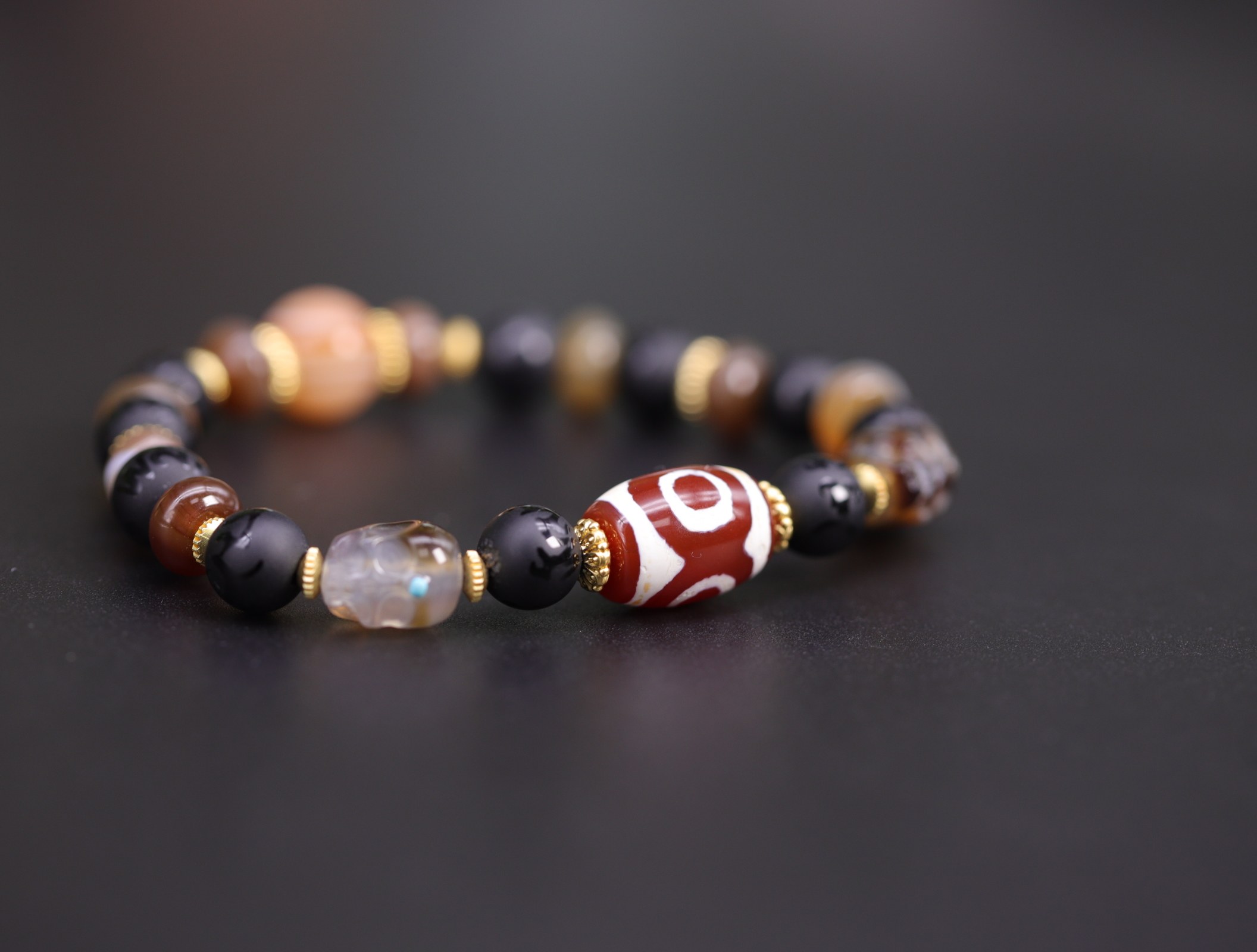 凰世今传红肉三眼尸陀林天珠多宝手串设计diy纯手工编织