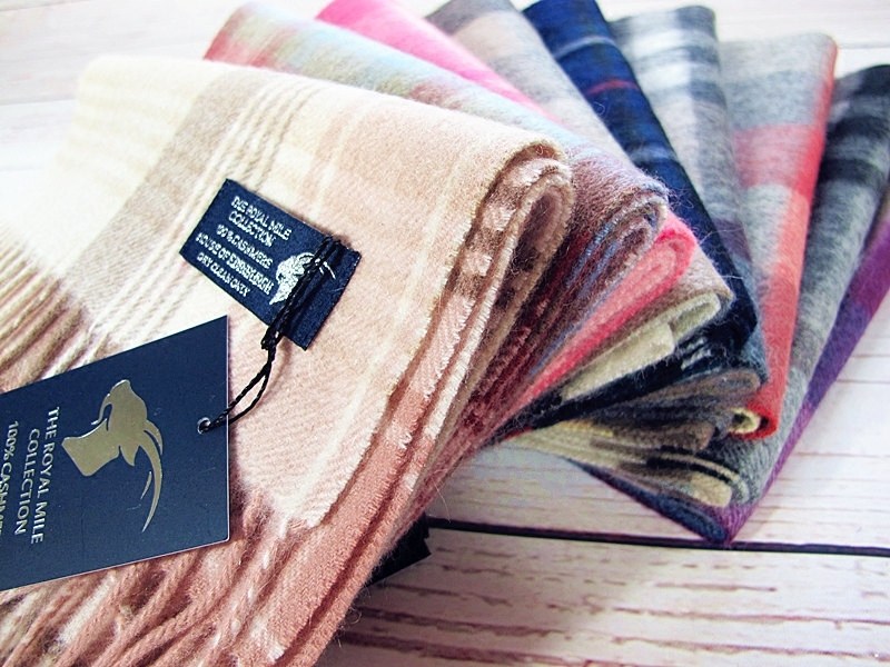 包邮英国苏格兰纯羊绒英伦格纹纯色流苏围巾男士女式柔软礼物保暖