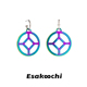 Esakoochi独家原创炫彩几何耳钉小众设计夸张亚文化耳饰新中式