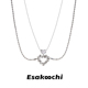 Esakoochi变身甜心教主~爱心双层项链仿欧泊锁骨链小众原创设计