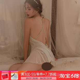 上小楼性感睡衣女款2024新款春纯欲夏季蕾丝小胸吊带睡裙睡袍套装