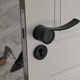 现代北欧意式室内分体木门锁卧室磁吸静音美式门把手家用通用型