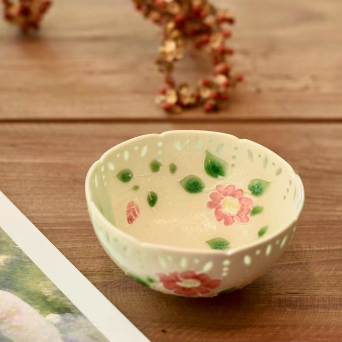 日本mikagama异国风情陶瓷工艺品碗饭碗深碟乔迁送礼日式黑金粉蓝