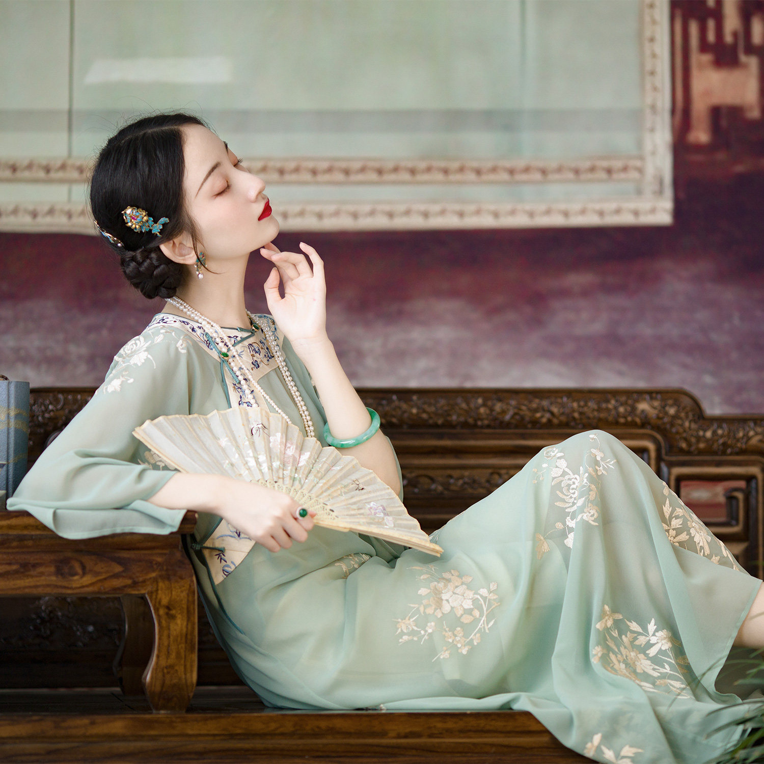 旗袍倒大袖古法