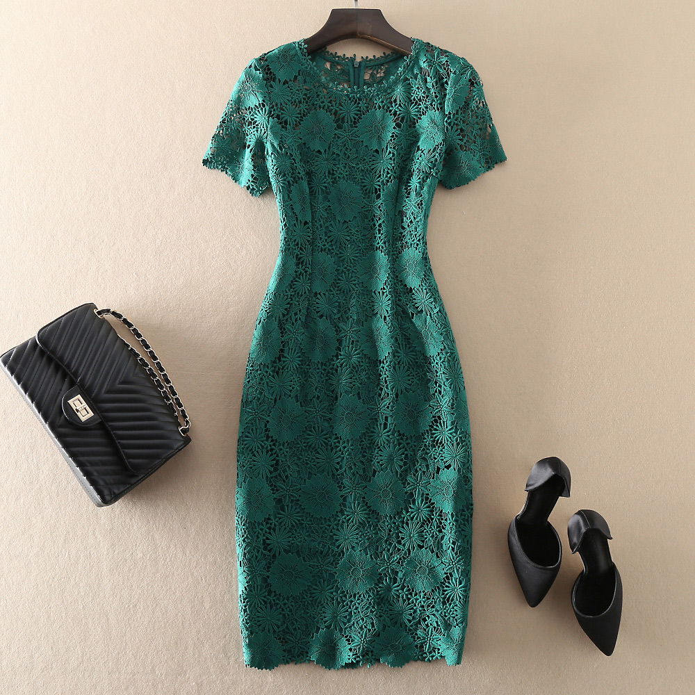 欧美大牌气质修身精品连衣裙春夏新款中长款包臀裙子显瘦高端女装