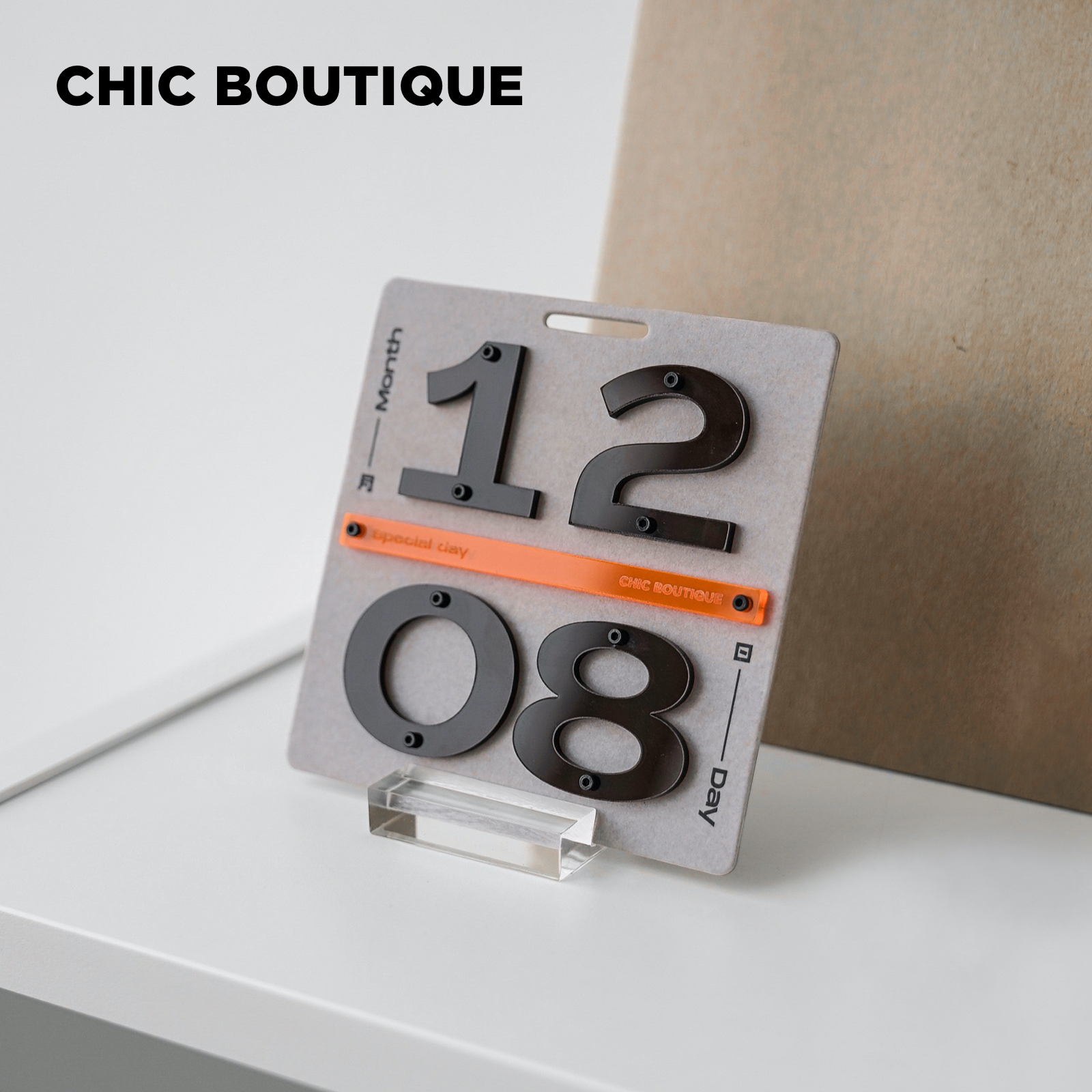 CHICBOUTIQUE 原创亚克力日期个性定制香薰卡礼物小众家居摆件