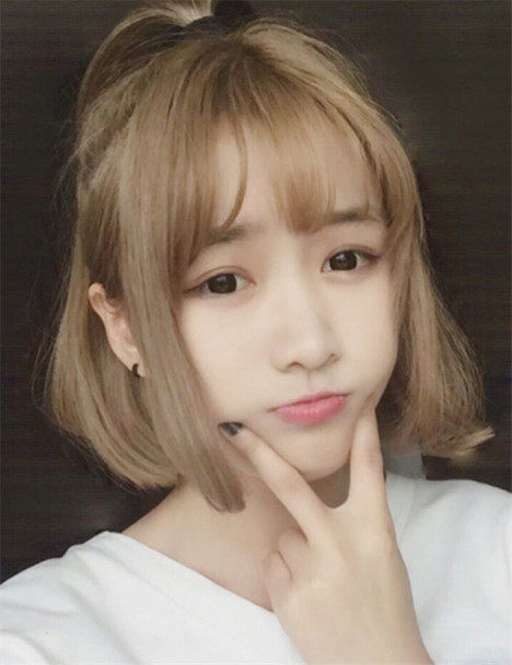 假发女短发自然蓬松空气刘海韩国气质女生中长发齐发尾逼真发套