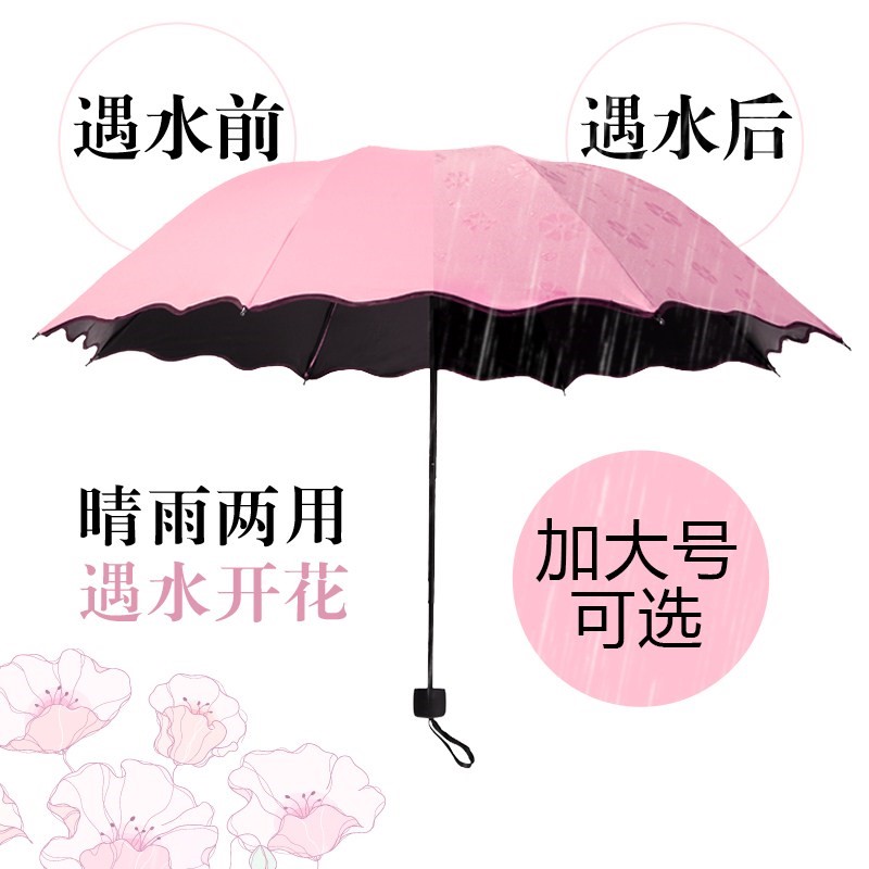 创意小清新雨伞女女神折叠晴雨两用伞韩版学生防晒黑胶太阳伞遮阳