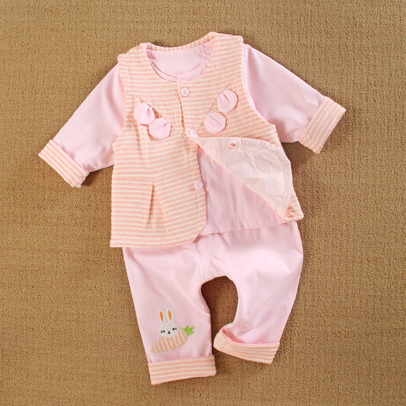 宝宝秋装套装幼儿夹棉洋气男儿童两件套女小童薄棉衣秋冬婴儿衣服