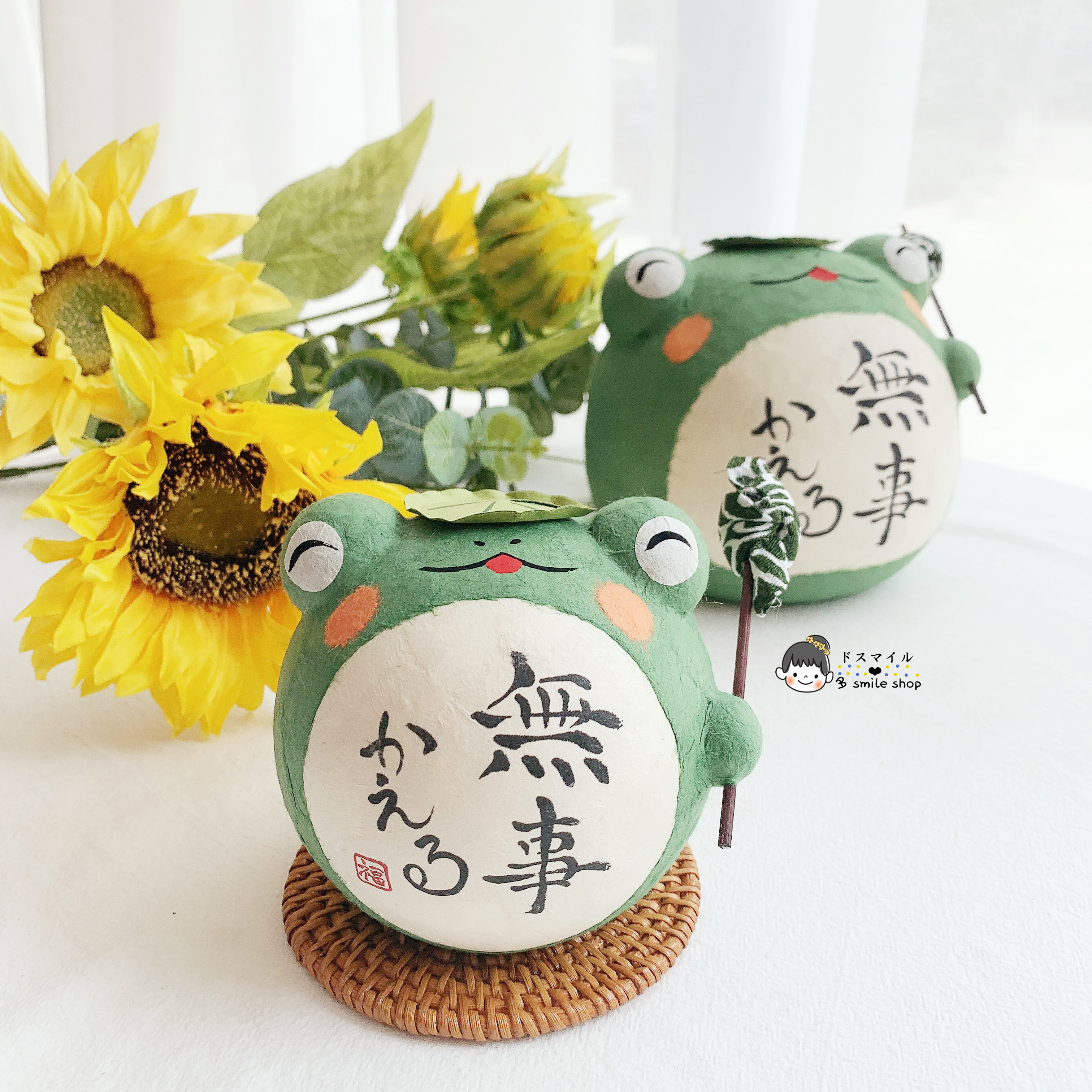 现货日本进口京都龙虎作传统手工艺和纸礼品旅行青蛙摆件平安回家