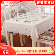 Japan imported tablecloth waterproof anti-scalding disposable pvc lace tablecloth European rectangular tablecloth tablecloth table mat
