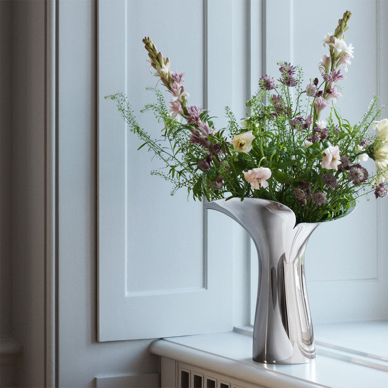 丹麦乔治杰生georgjensen花瓶bloom银色简约现代摆件饰品