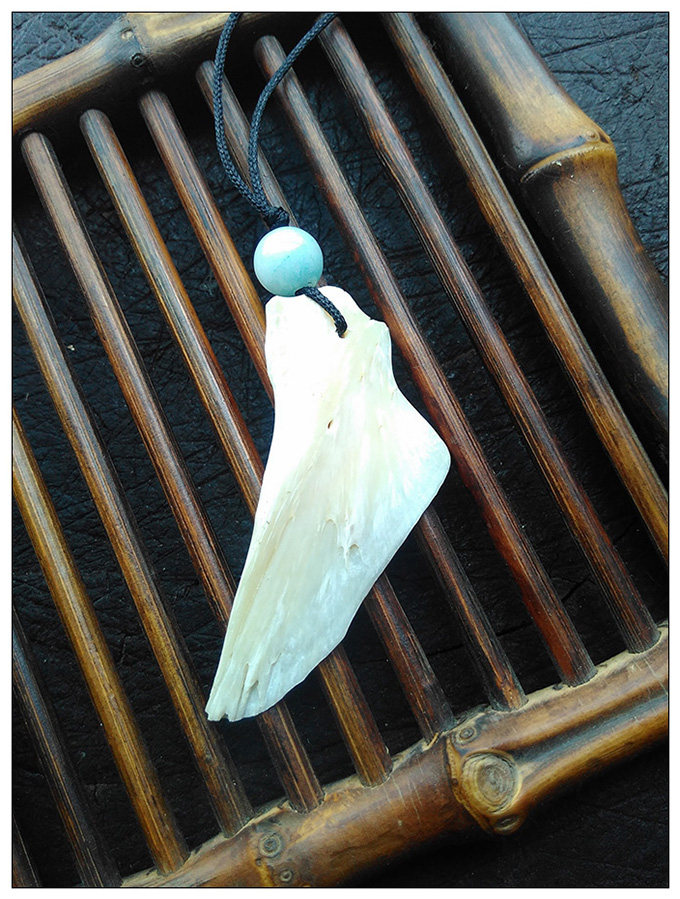 之刃符骨海边部落用深海鱼骨加上天河石配珠制作项坠吊坠孤品优惠券