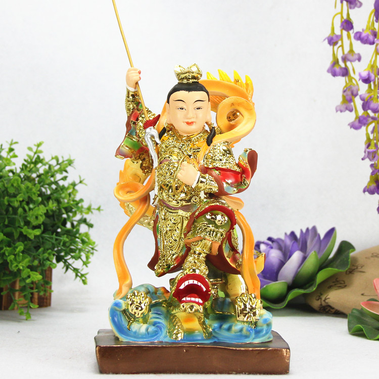 6寸敦煌彩单轮三太子哪吒中坛元帅威灵显赫大将军三台海会大神