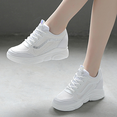 老爹女鞋2020春夏季新款潮鞋网面百搭爆款休闲运动内增高小白鞋