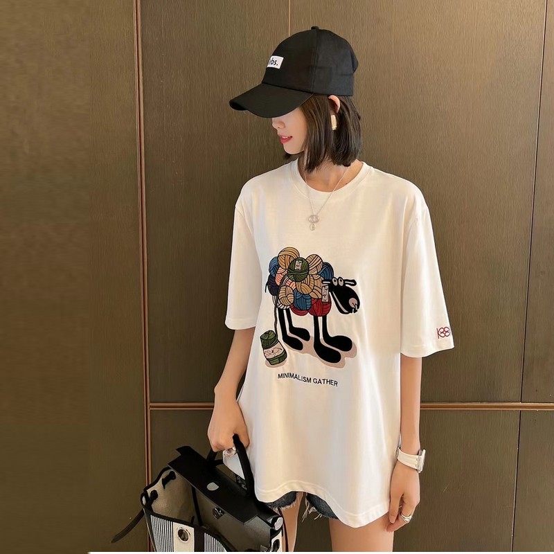 小羊刺绣宽松显瘦白色棉t恤—t恤>广东 深圳媚依衣橱女装/女士精品t恤