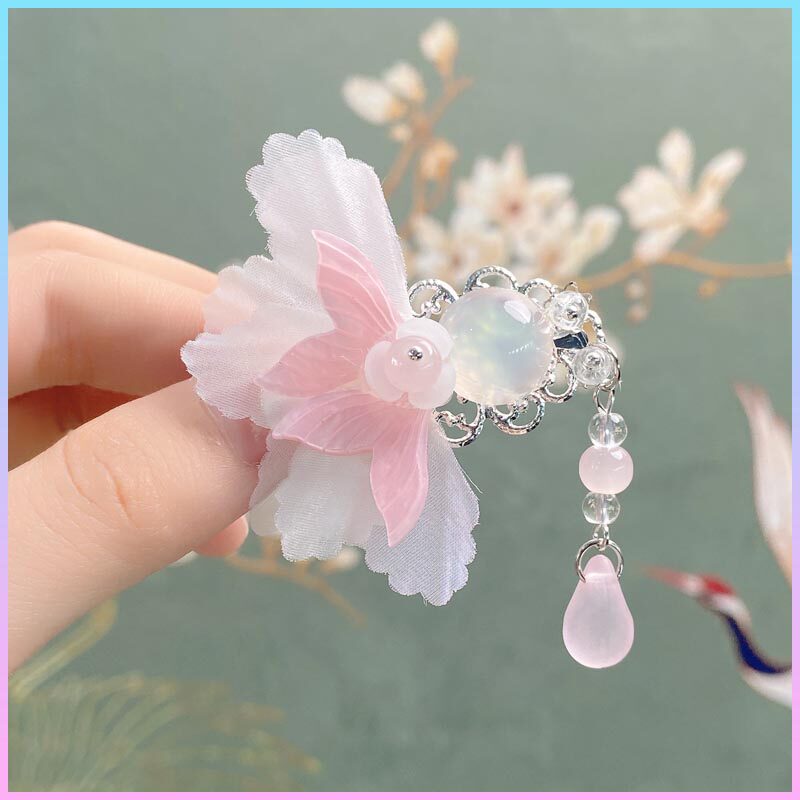 古风儿童发饰女宝宝幼儿园表演金鱼吊坠发夹发卡古装汉服头饰边夹