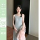 陆小团团韩系休闲无袖背心裙女2024夏季新显瘦百搭气质内搭连衣裙