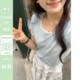 陆小团团蕾丝拼接针织短袖女2024春季新韩系别致百搭甜美减龄上衣